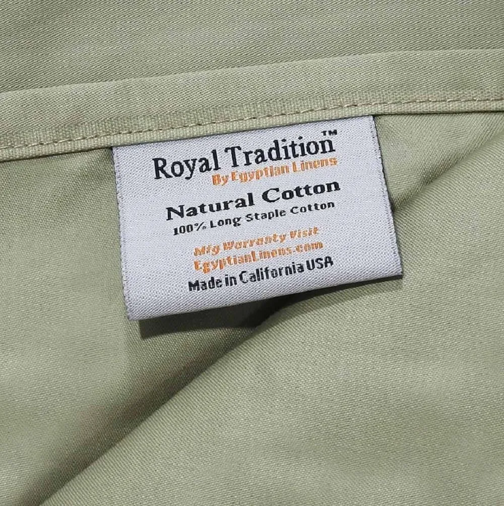 Royal Tradition Made in USA- Low Profile Cotton Sateen Sheets Set (7-10 Inches) King Size-Grey, 4pc Bed Linens