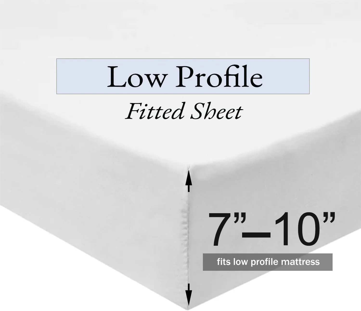 Royal Tradition Made in USA- Low Profile Cotton Sateen Sheets Set (7-10 Inches) King Size-Grey, 4pc Bed Linens
