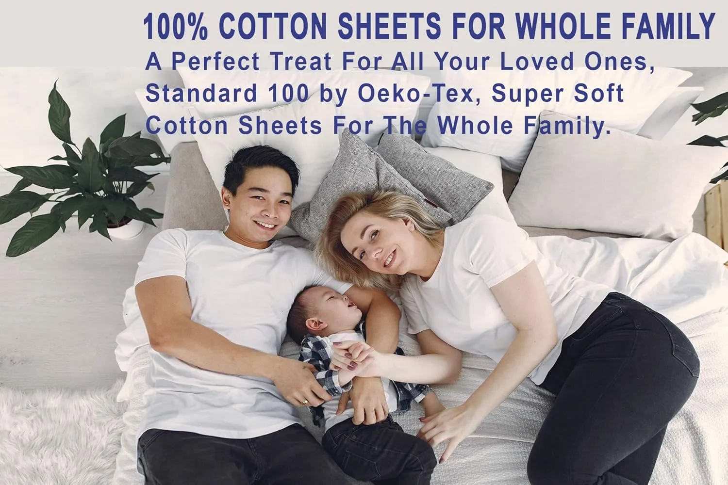 RUVANTI 100% Cotton Full Size Bed Sheets, 4 Pieces, Soft & Breathable Percale Weave Bedding, Deep Pocket 16", Hotel Standard, Crisp Cool Feel, Durable, Perfect Sheet Set Floral, Bloomex