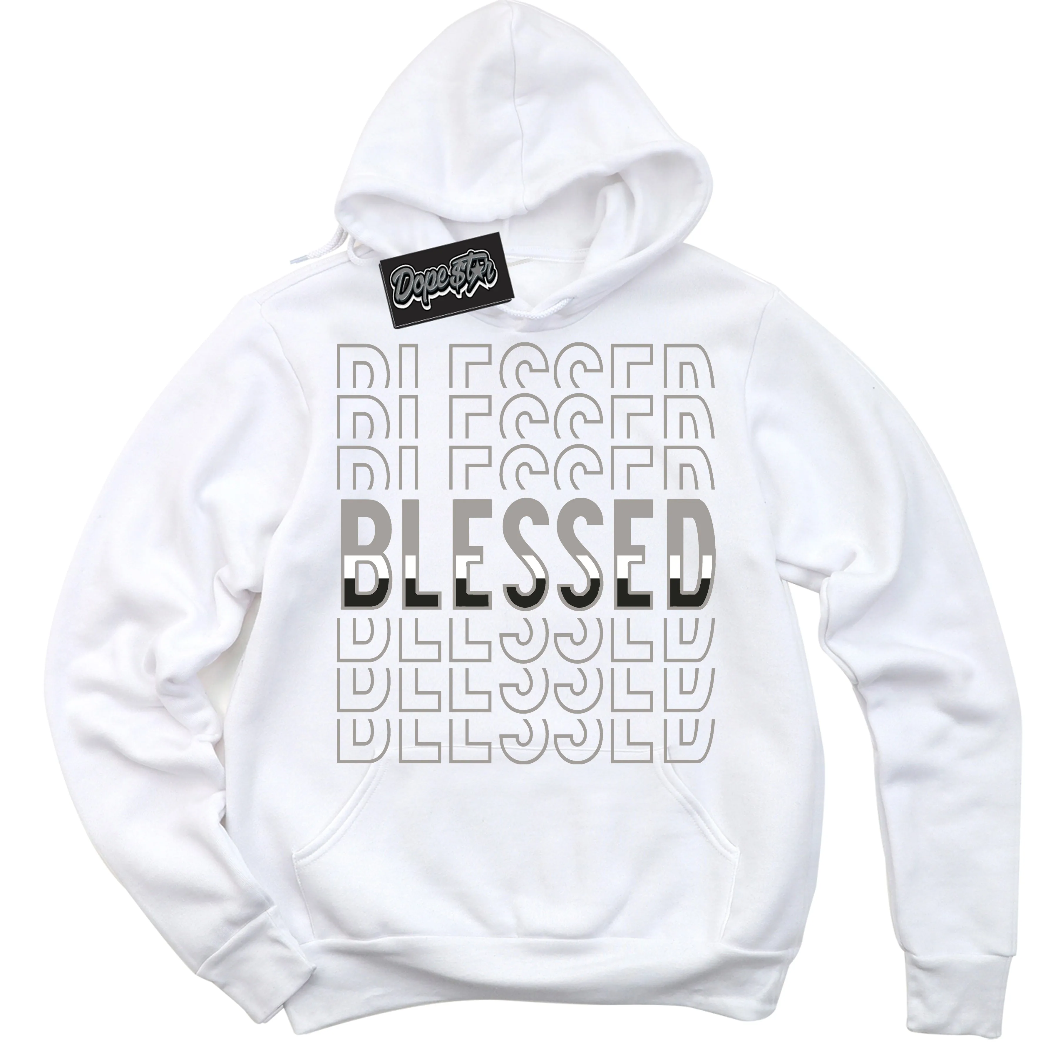 Satin Shadow 1s Sneaker Hoodie Blessed Stacked Graphic