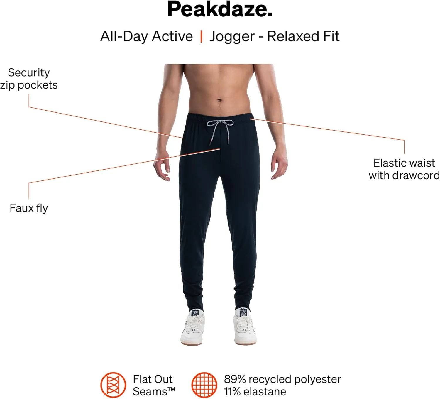 SAXX Underwear Co. Men's Peakdaze Jogger with Relaxed Fit, Ultra-Soft Fabric, Core