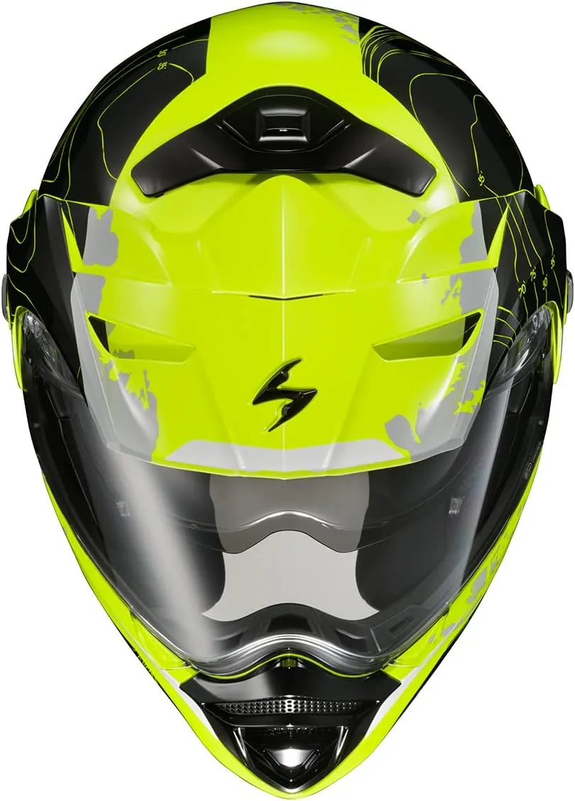 ScorpionEXO AT960 Modular Adventure Street Adult Motorcycle Helmet with Bluetooth Ready Speaker Pockets DOT ECE Approved (Topographic Black Medium)