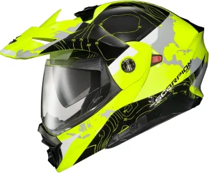ScorpionEXO AT960 Modular Adventure Street Adult Motorcycle Helmet with Bluetooth Ready Speaker Pockets DOT ECE Approved (Topographic Black Medium)