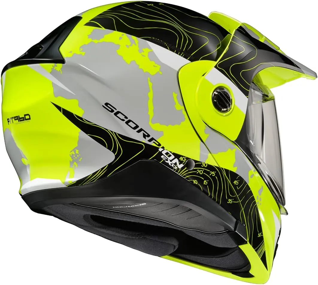 ScorpionEXO AT960 Modular Adventure Street Adult Motorcycle Helmet with Bluetooth Ready Speaker Pockets DOT ECE Approved (Topographic Black Medium)