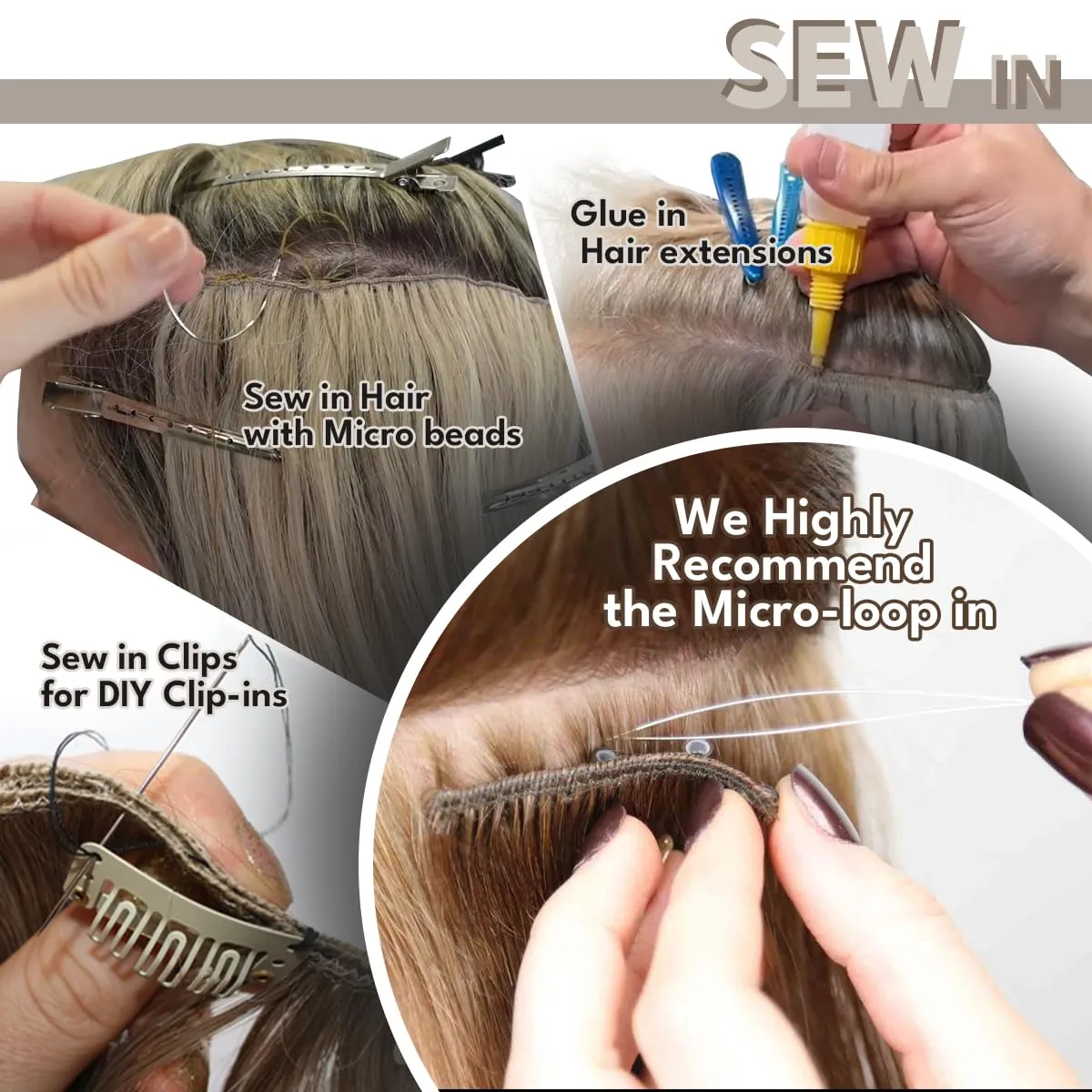 Sew in Hair Extensions Real Human hair, Silky Soft &Shiny Double Drawn Weft Hair Extensions human hair, Thick ends&Tangle Free Human hair extensions sew in,100g Straight Natural Black,16 inch