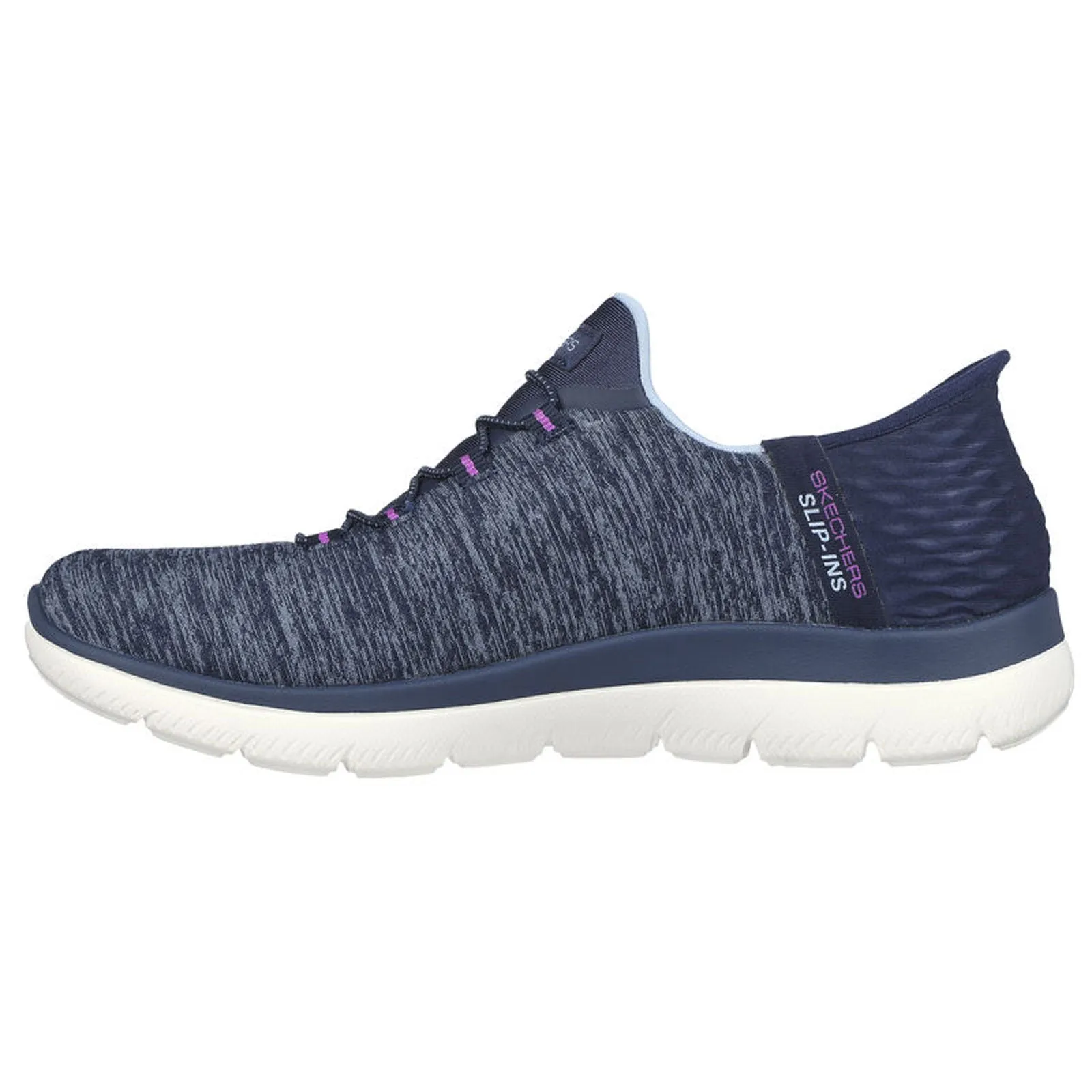 Skechers Women's Summit Dazzling Haze Slip-Ins Navy/Purple Low Top Sneaker Shoes (NVPR)