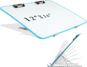 Slant Board for Writing16 x 12 Inch Adjustable Magnetic Whiteboard 20°-60° Slanted Clipboard Portable Workstation Sloped Surface for Writing Reading Drawing (Package Without Pencils)
