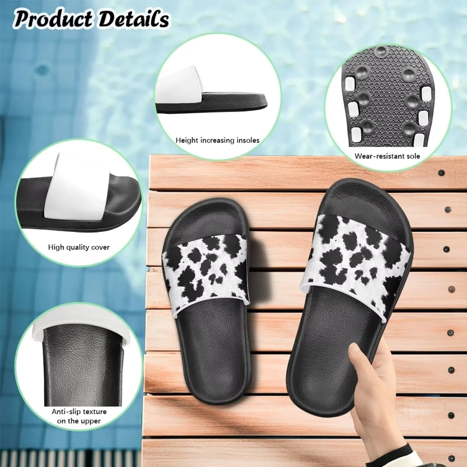 Slide Sandals for Unisex Child Soft Footbed Sandal Comfort Slip On Summer Slippers for Beach Pool