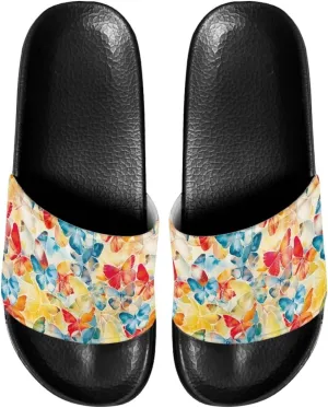 Slide Sandals for Women Girls Lightweight Non Slip Shower Shoes Comfotable Open Toe Single Band Slide Sandals Size 6-13.5