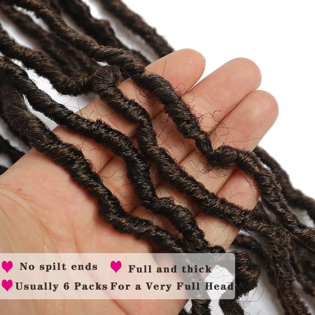 Soft New Faux Locs 36inch 6pack Super Long Goddess Locs Crochet Hair Natural Pre Looped Natural Crochet Braid Curly Wave Braiding Hair（36inch #T30）…