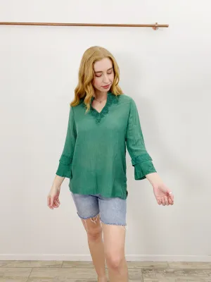 Soft Surroundings Cotton Embroidered Blouse Small