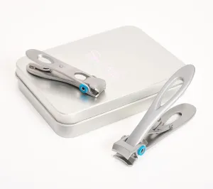 Spa-Rific - 2 Piece Set Wide Jaw Ergonomic Toenail and Fingernail Clippers, Surgical Grade Stainless Steel Nail Cutter, Sharp and Precise Heavy Duty Clippers for Adults - Stainless Steel
