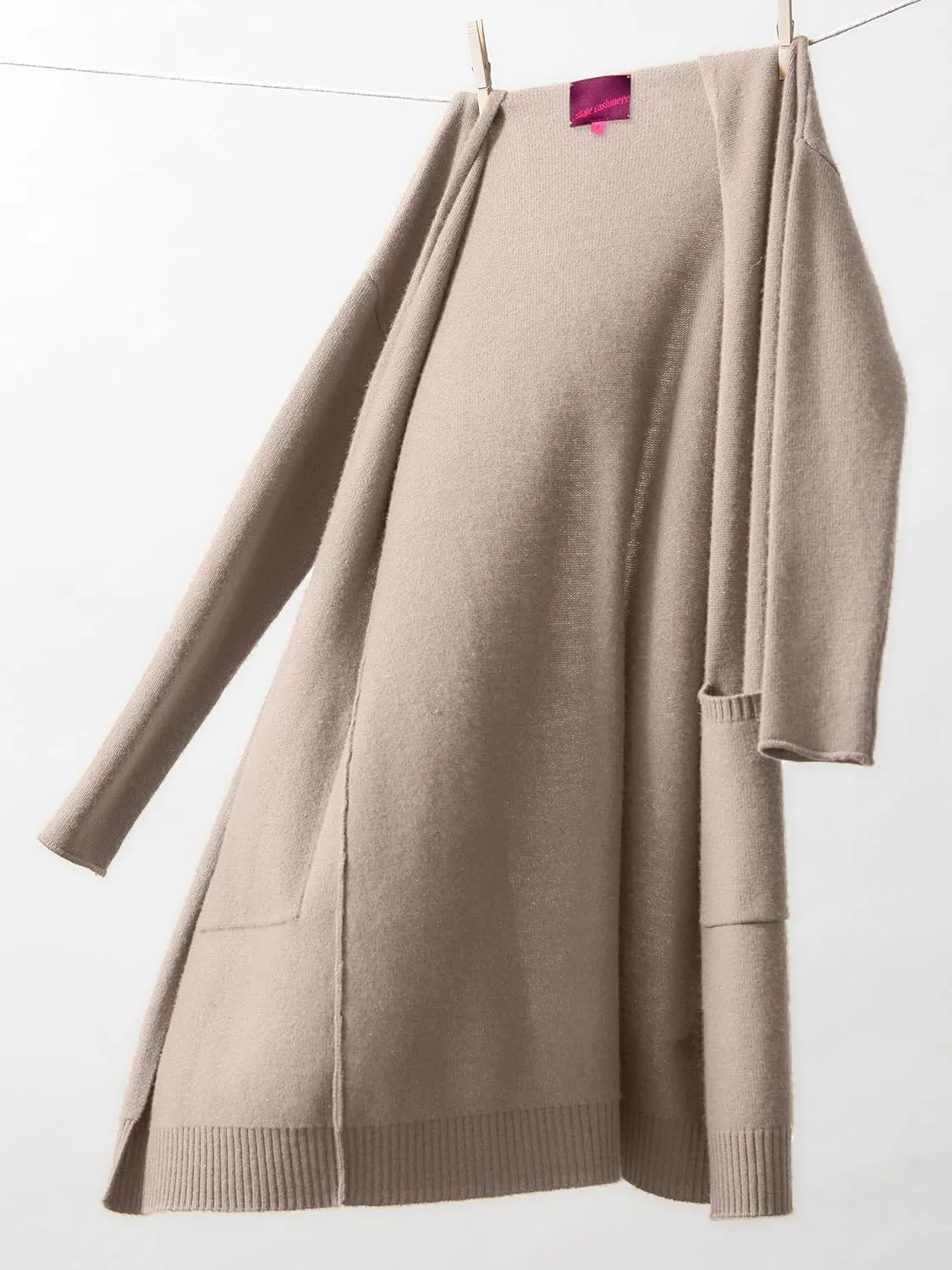 State Cashmere Long Sweater Cardigan Women 100% Pure Cashmere Cardigan with Pockets Cashmere Cardigans for Women