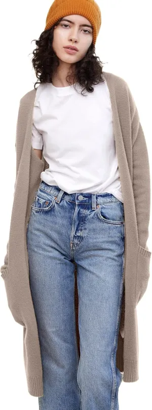 State Cashmere Long Sweater Cardigan Women 100% Pure Cashmere Cardigan with Pockets Cashmere Cardigans for Women