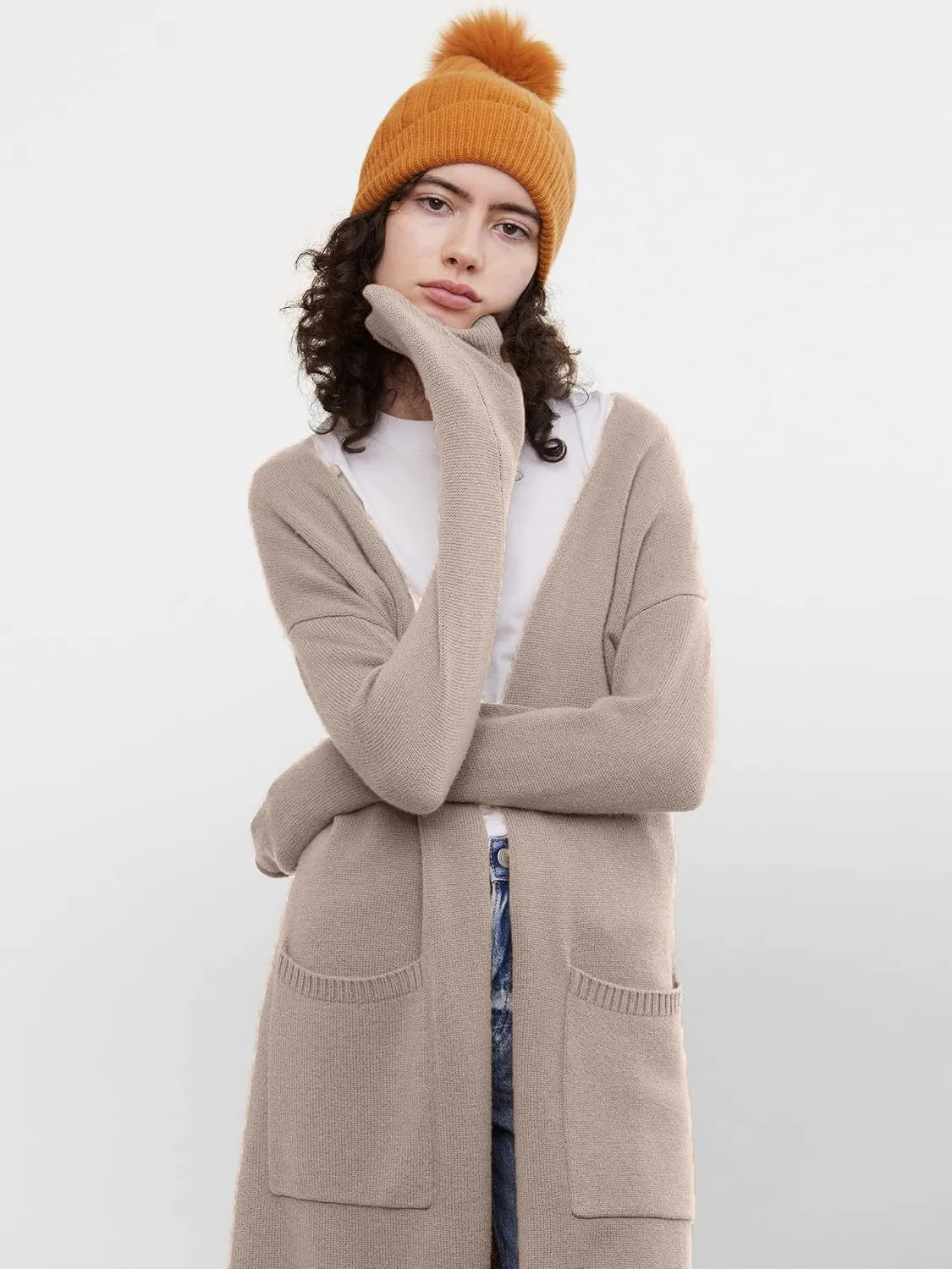 State Cashmere Long Sweater Cardigan Women 100% Pure Cashmere Cardigan with Pockets Cashmere Cardigans for Women