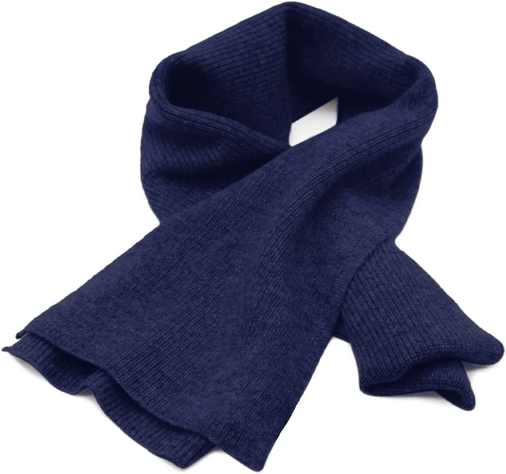 State Cashmere Unisex Classic Ribbed Solid Scarf 100% Pure Cashmere Ultra Soft Winter Must Have