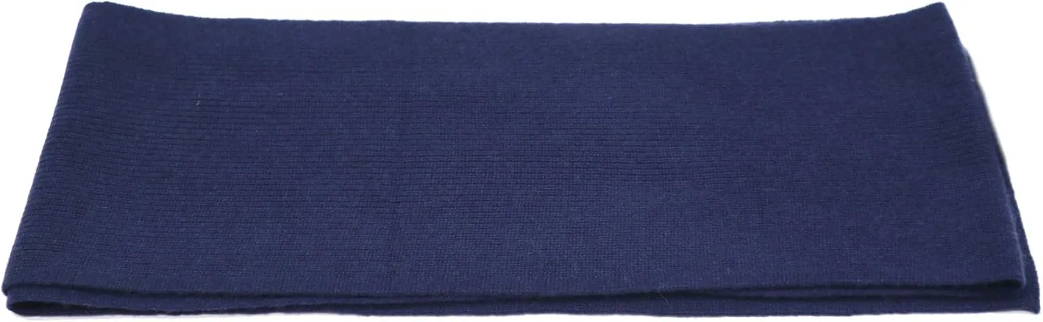State Cashmere Unisex Classic Ribbed Solid Scarf 100% Pure Cashmere Ultra Soft Winter Must Have