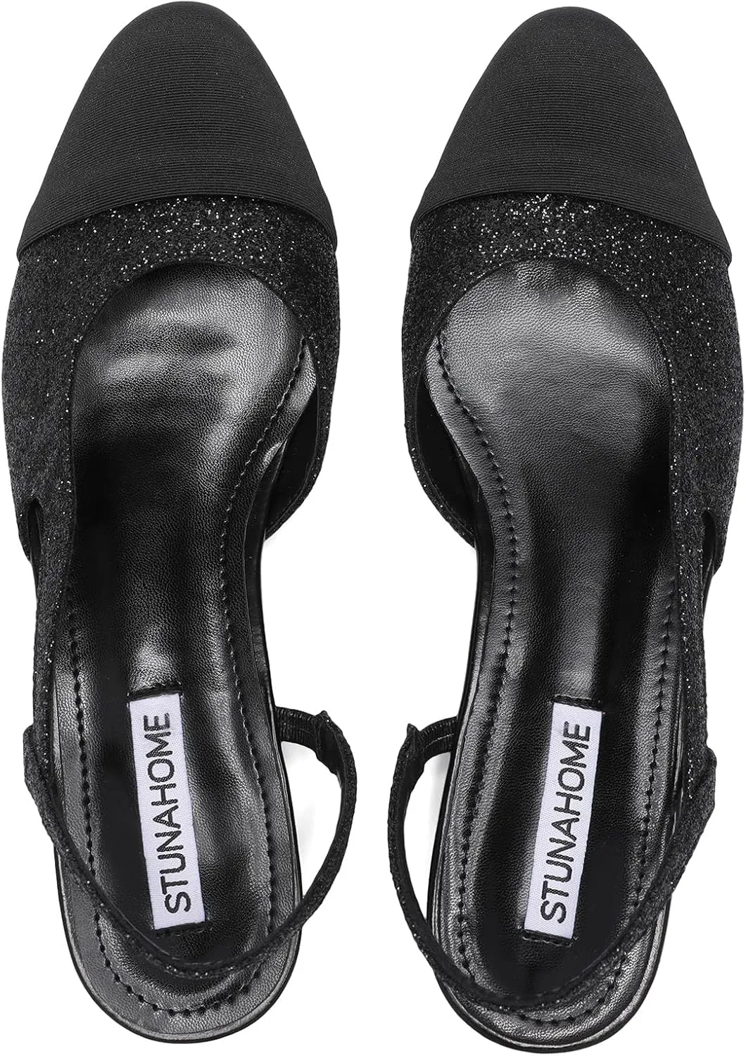 STUNAHOME Womens Slingback Flats Two Tone Closed Round Toe Casual Pumps for Office or Fashion