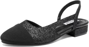 STUNAHOME Womens Slingback Flats Two Tone Closed Round Toe Casual Pumps for Office or Fashion