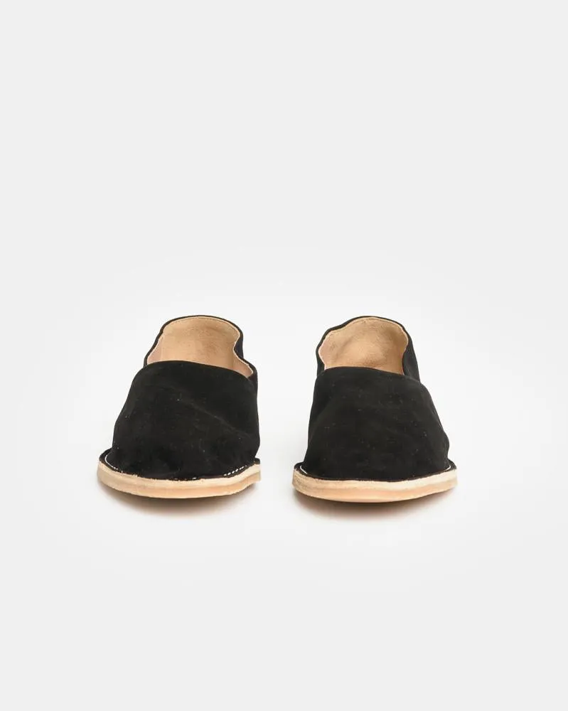 Suede Venetian Loafers in Black