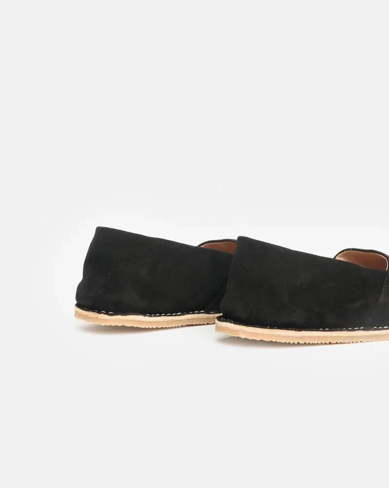 Suede Venetian Loafers in Black