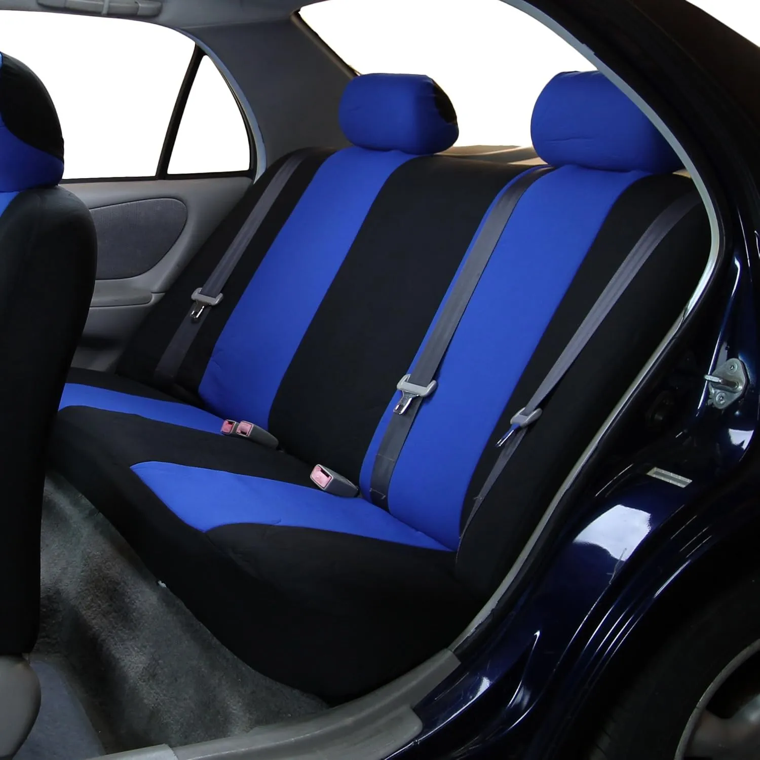 TLH Flat Cloth Seat Covers Rear, Blue Color-Universal Fit for Cars, Auto, Trucks, SUV