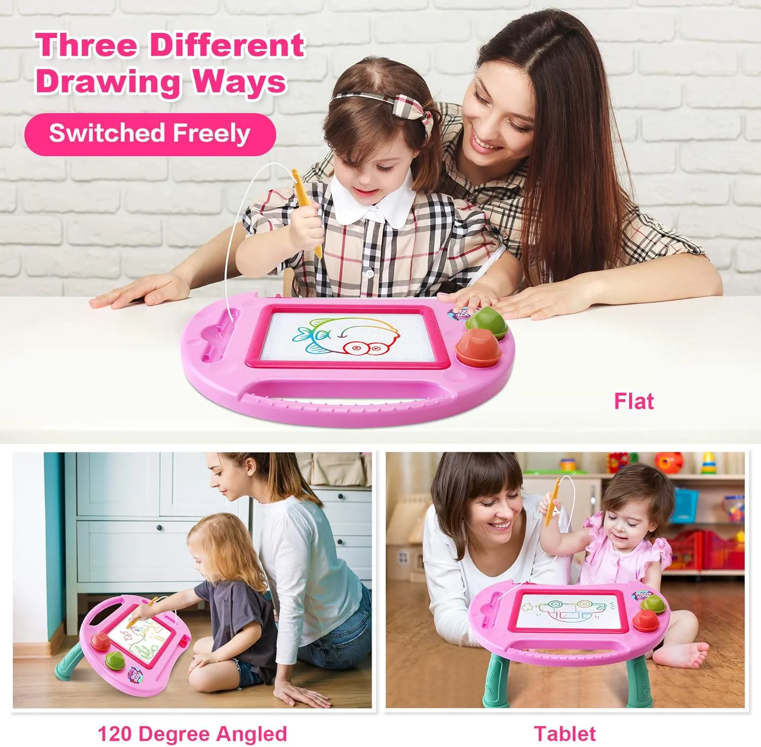 Toys for 1-2 Year Old Girls,Magnetic Drawing Board,Toddler Toys for Girls Age 2 3,Erasable Doodle Board for Kids,Learning Toy for Toddler 1 2 3,Gift for 1 2 Year old Kids Christmas Birthday Easter