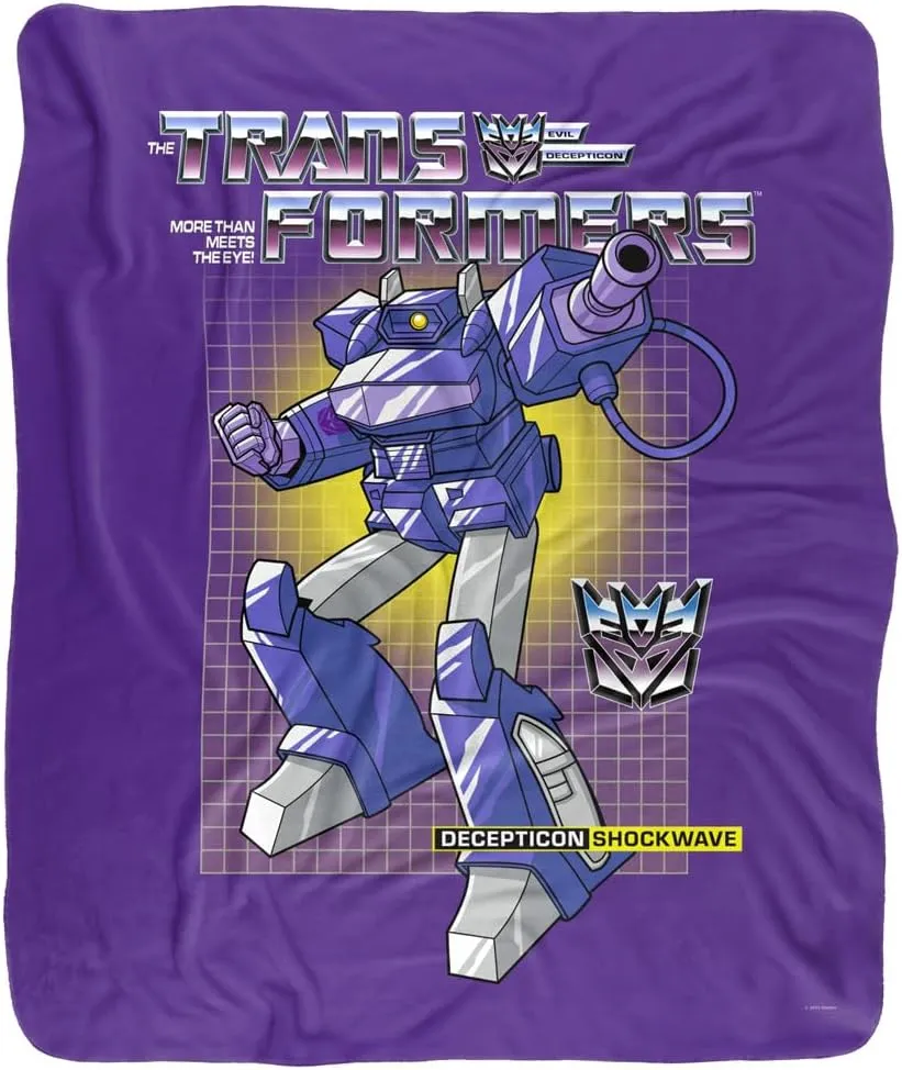 Transformers Shockwave Silky Touch Sherpa Back Super Soft Throw Blanket
