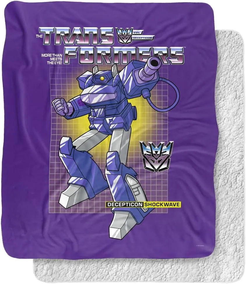 Transformers Shockwave Silky Touch Sherpa Back Super Soft Throw Blanket