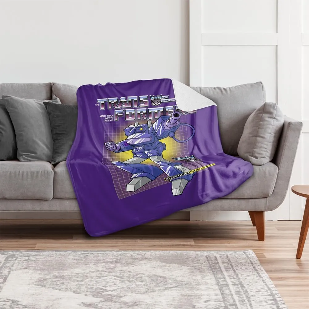 Transformers Shockwave Silky Touch Sherpa Back Super Soft Throw Blanket