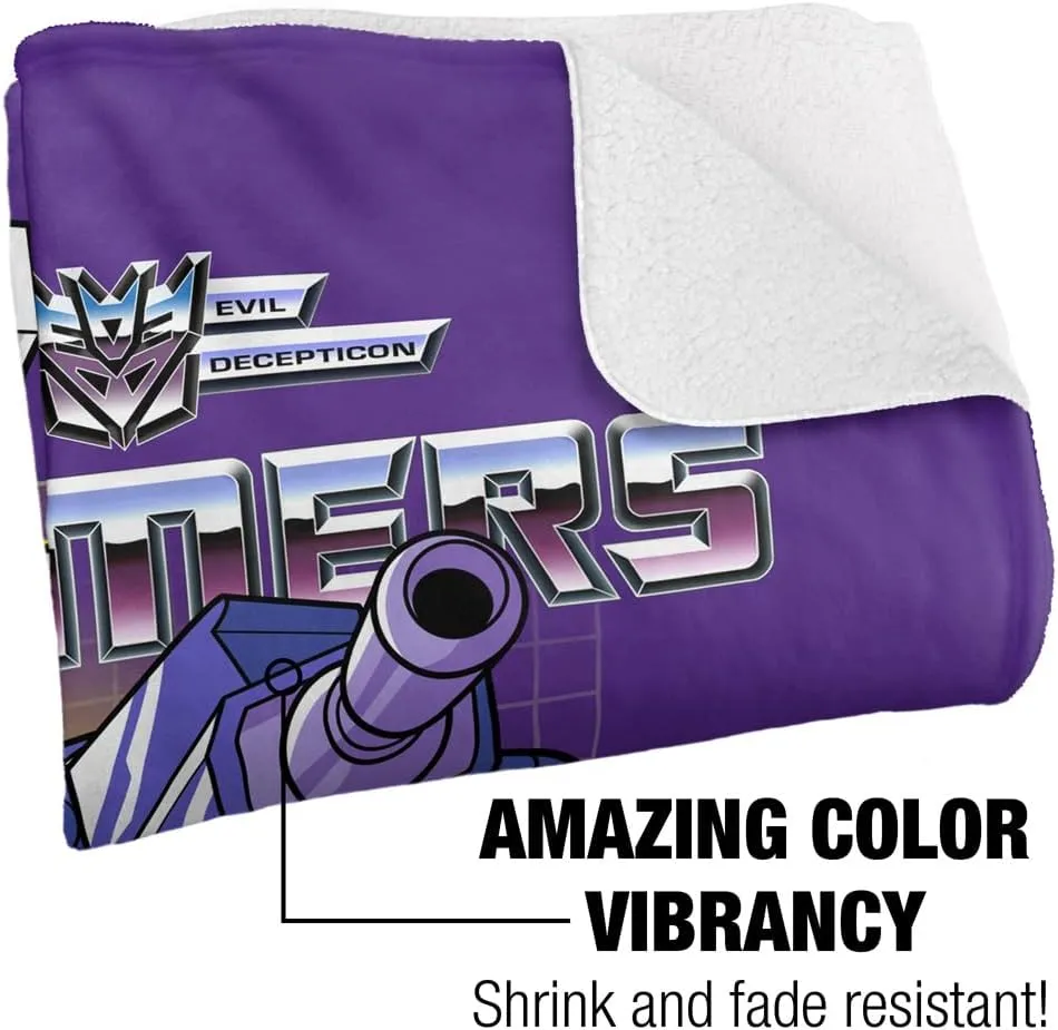 Transformers Shockwave Silky Touch Sherpa Back Super Soft Throw Blanket