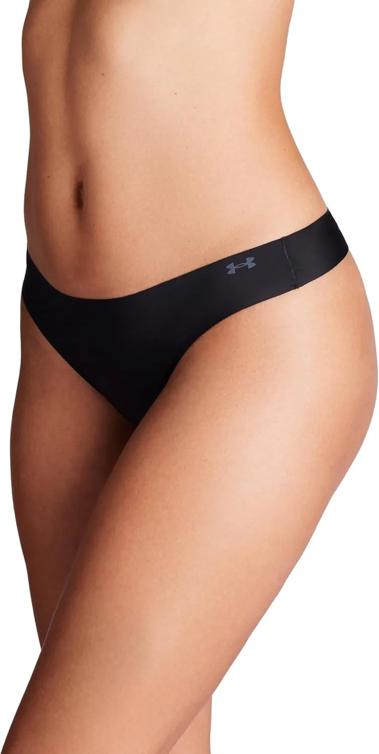 Under Armour Women's 3-pack Pure Stretch No Show Thong Underwear, All-day Comfort & Ultra-soft Fit