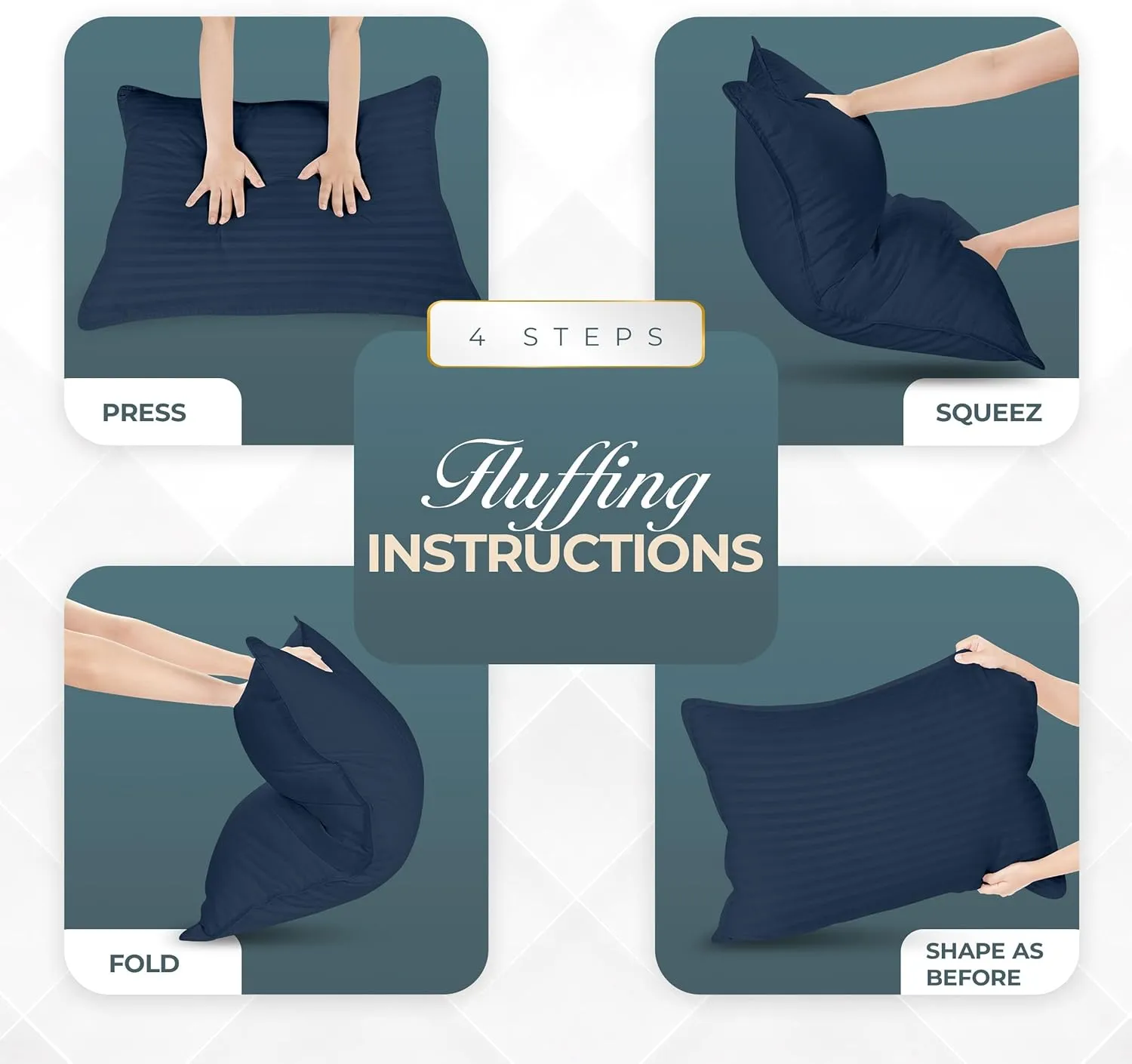 Utopia Bedding Bed Pillows for Sleeping Queen Size (Navy), Set of 2, Cooling Hotel Quality, for Back, Stomach or Side Sleepers