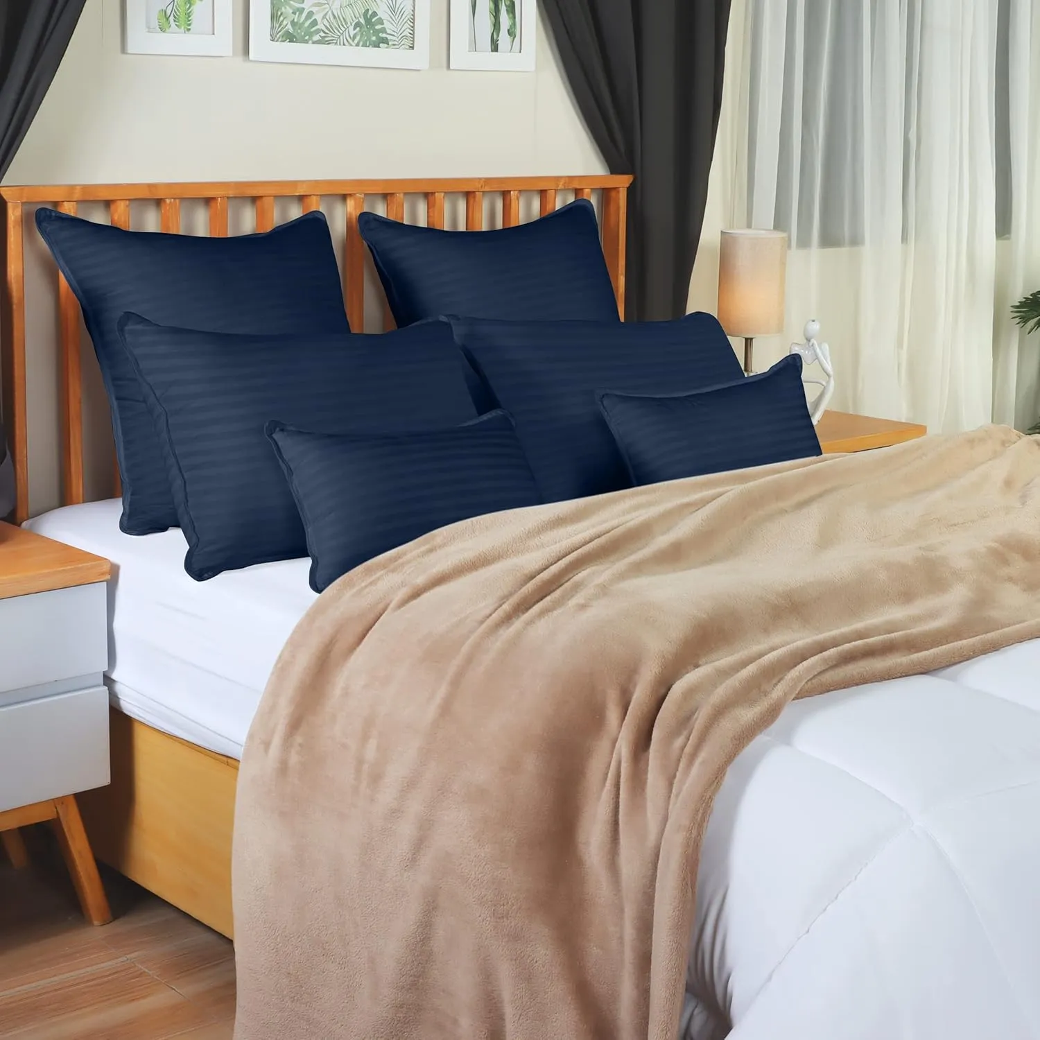 Utopia Bedding Bed Pillows for Sleeping Queen Size (Navy), Set of 2, Cooling Hotel Quality, for Back, Stomach or Side Sleepers