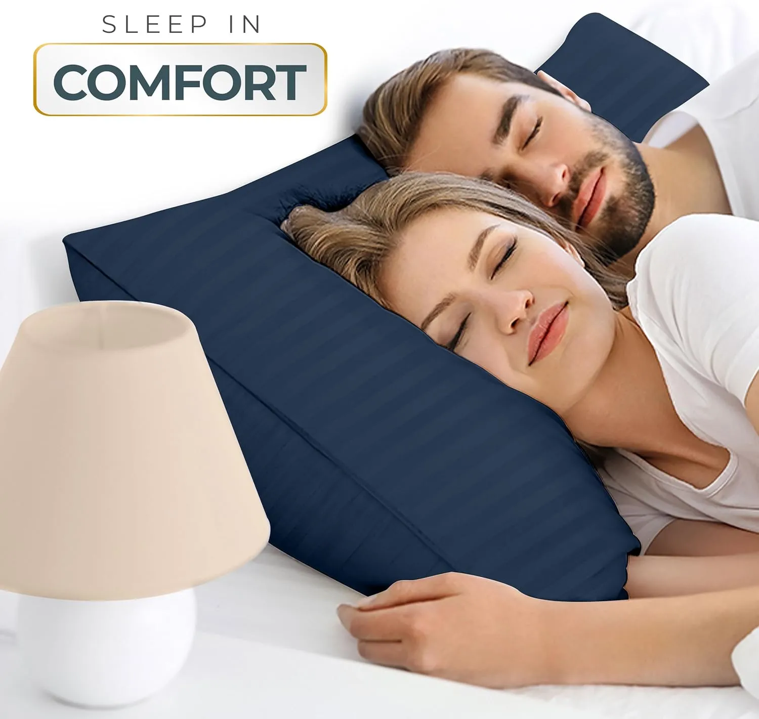 Utopia Bedding Bed Pillows for Sleeping Queen Size (Navy), Set of 2, Cooling Hotel Quality, for Back, Stomach or Side Sleepers