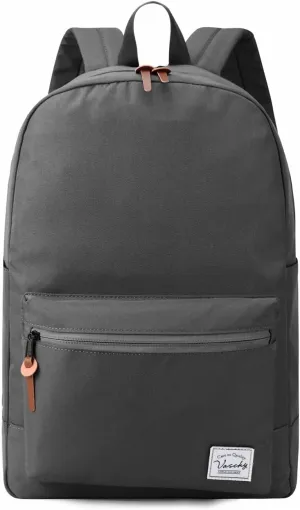 VASCHY School Backpack, Unisex Slim Lightweight Water-resistant Backpack for Men Women College Schoolbag Travel Bookbag