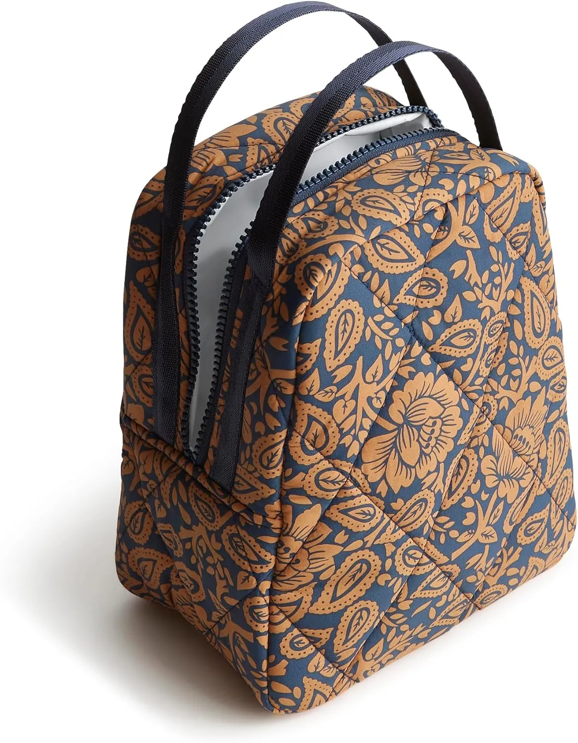 Vera Bradley Featherweight Lunch Bag, Lotus Montage Roasted Pecan