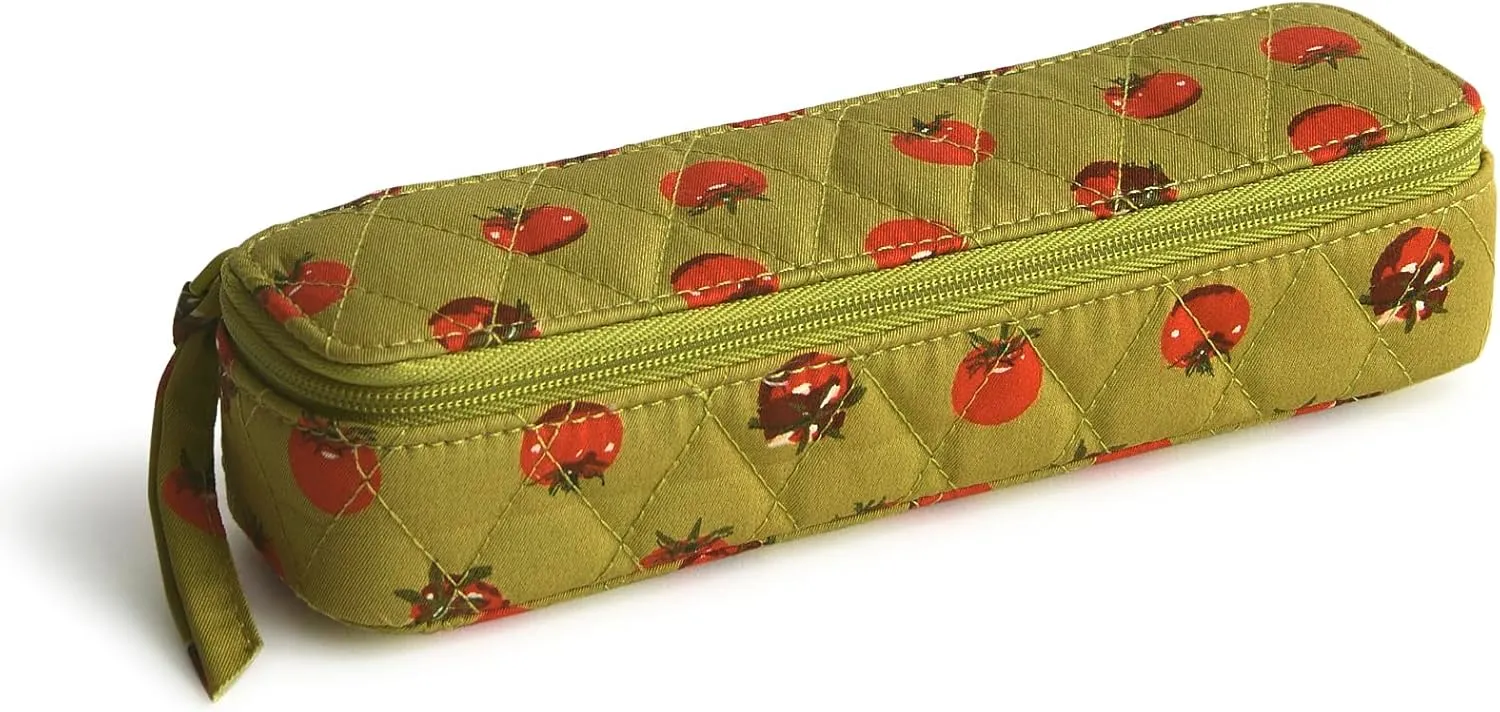 Vera Bradley Premium Cotton Travel Pill Case, Tiny Tomatoes Palm