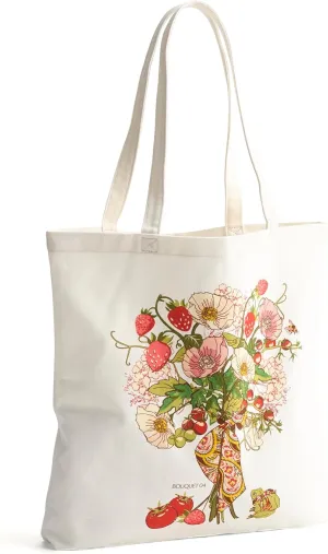 Vera Bradley Premium Cotton Woodlark Tote Bag, Bouquet No. 4