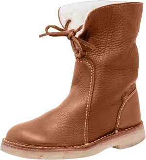 Vintage Buttery-Soft Leather Waterproof Wool Lining Boots, Winter Warm Vintage Buttery-Soft Fur Wool Lining Non-slip Boots