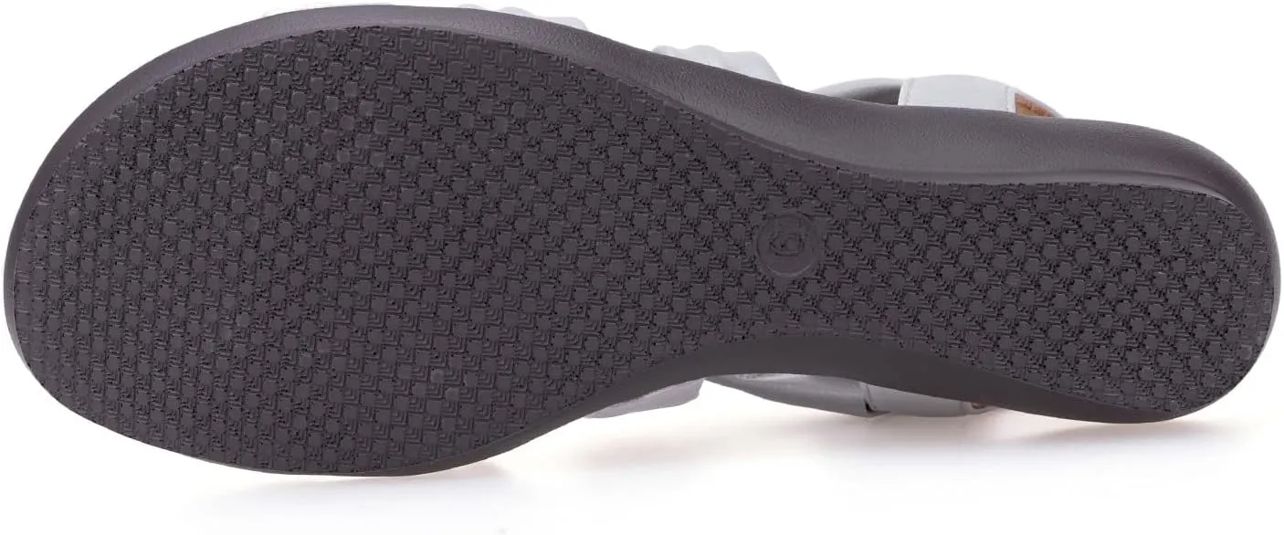 VJH confort Women’s Flat Sandals, Soft Straps Slip-on Open Toe Light Weight Elastic Slingback Comfort Casual Walking Sandals