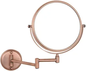 Wall Mounted Makeup Mirror with 3X Magnification, 360 Degree Swivel, Two-Sided Extendable, Bathroom and Hotel (Color : Black Bronze)