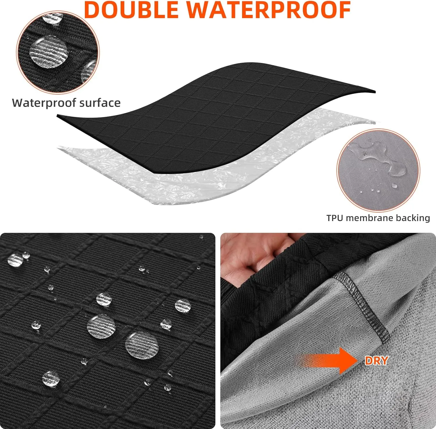 Waterproof Couch Cushion Covers, Stretch Individual Sofa Seat Cover for Cushion Couch, Replacement Cushion Slipcovers for Chair Loveseat Sofa Cushion Outdoor Patio Furniture Protector