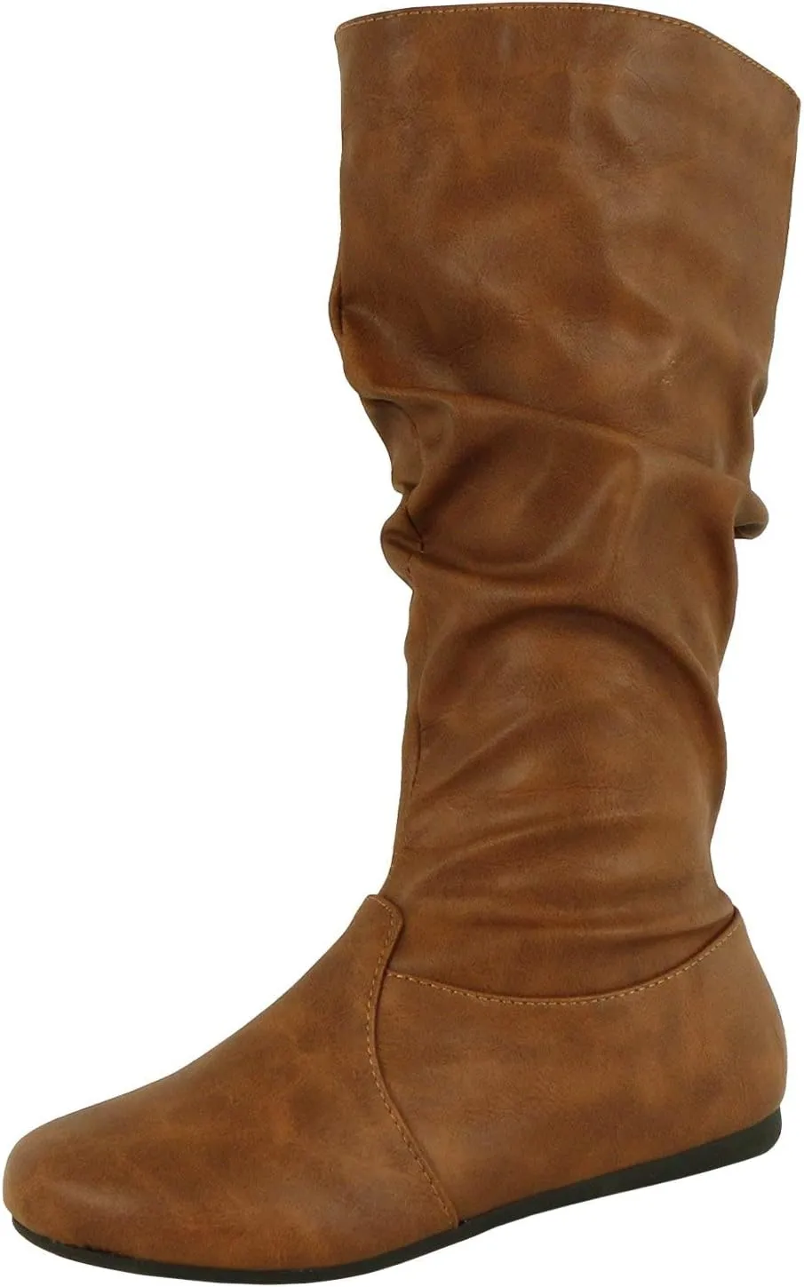 Wells Collection Womens Boots Soft Slouchy Flat to Low Heel Under Knee High