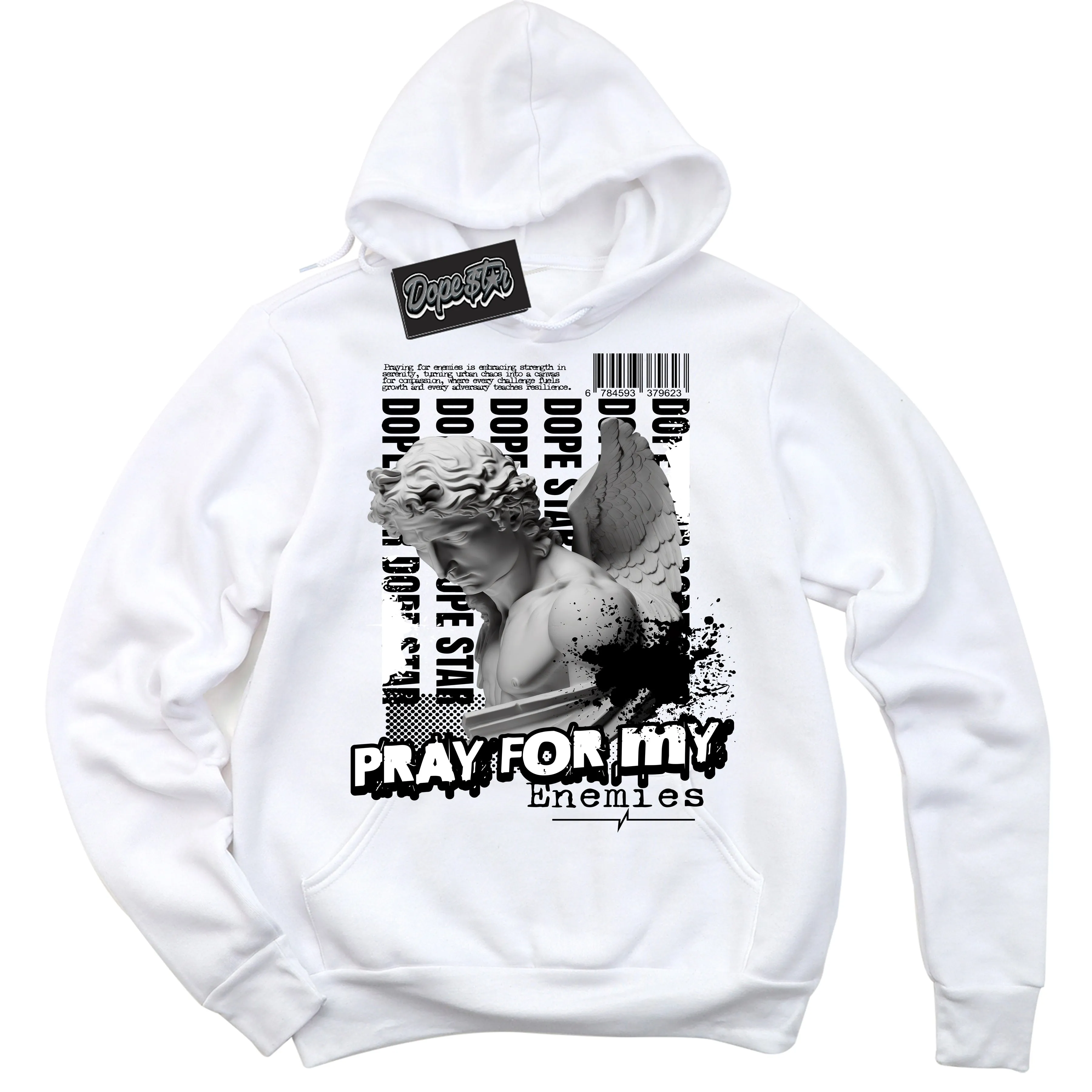 White Thunder 4s Sneaker Hoodie Pray Enemies Graphic