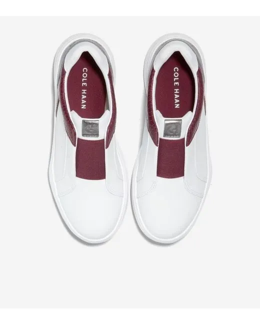 White/Bloodstone On Sneaker Running out fast Low Grandpro Top Shoes Cole Full product range Slip Haan Demi Optic