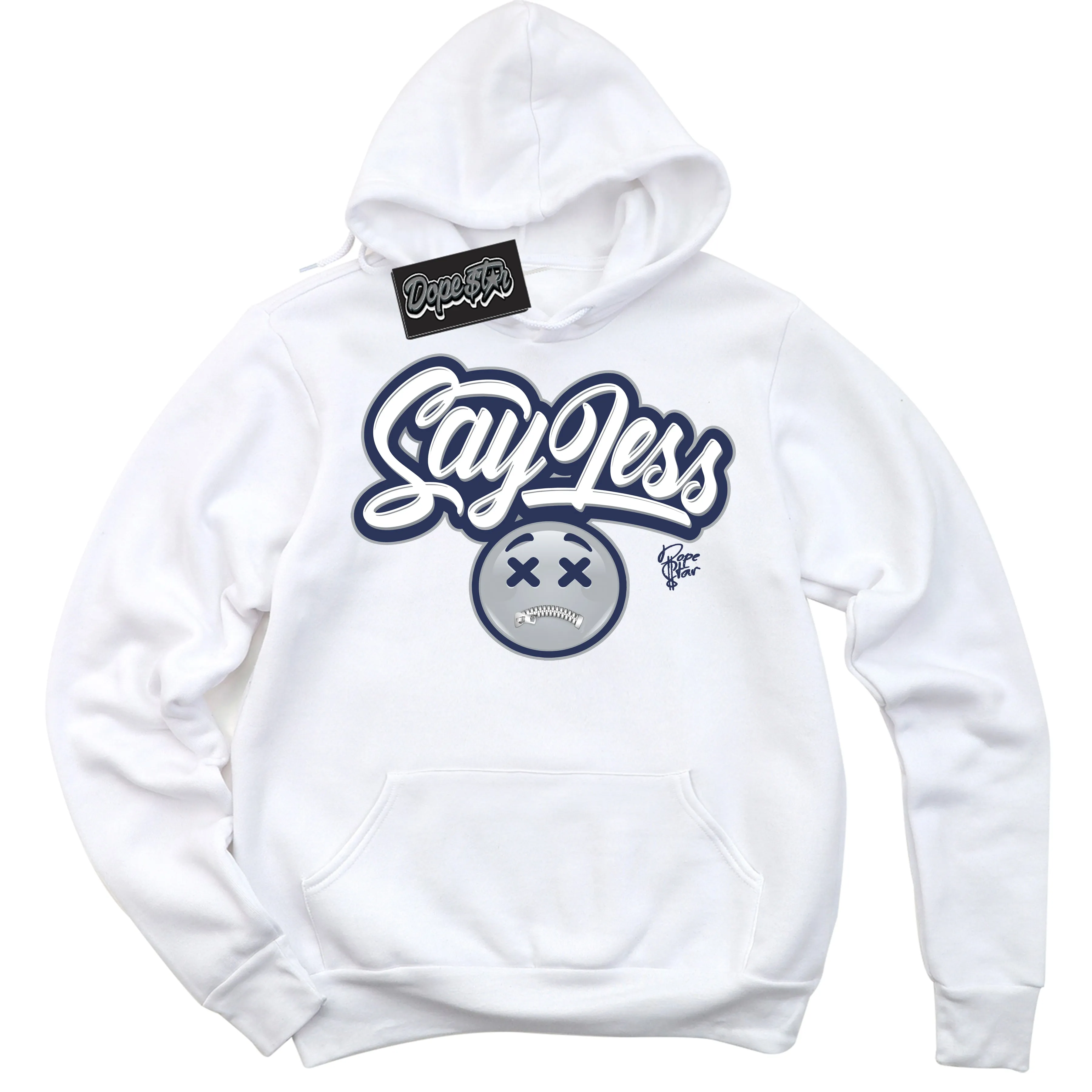 Wolf Grey Midnight Navy 1s Sneaker Hoodie Say Less Graphic