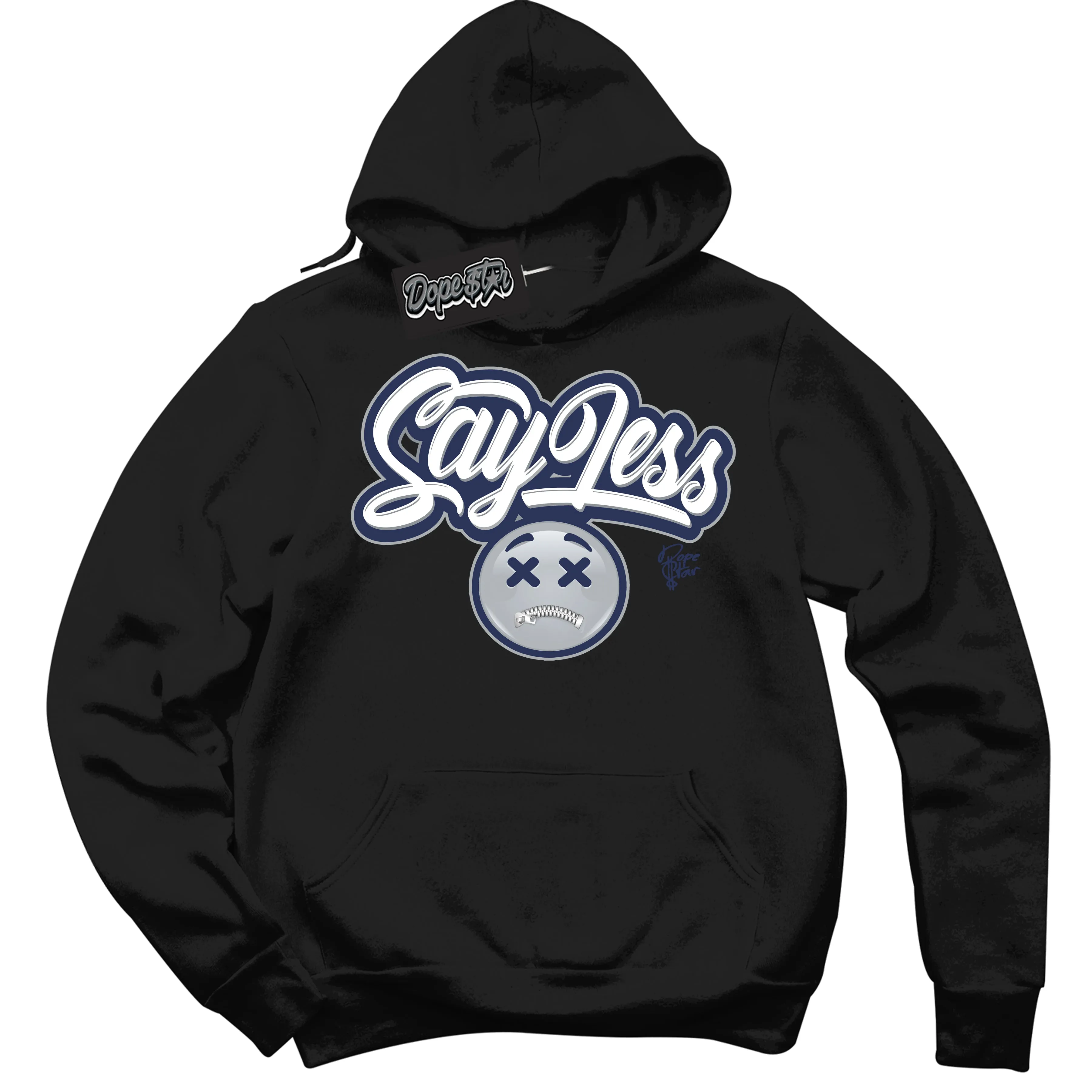 Wolf Grey Midnight Navy 1s Sneaker Hoodie Say Less Graphic