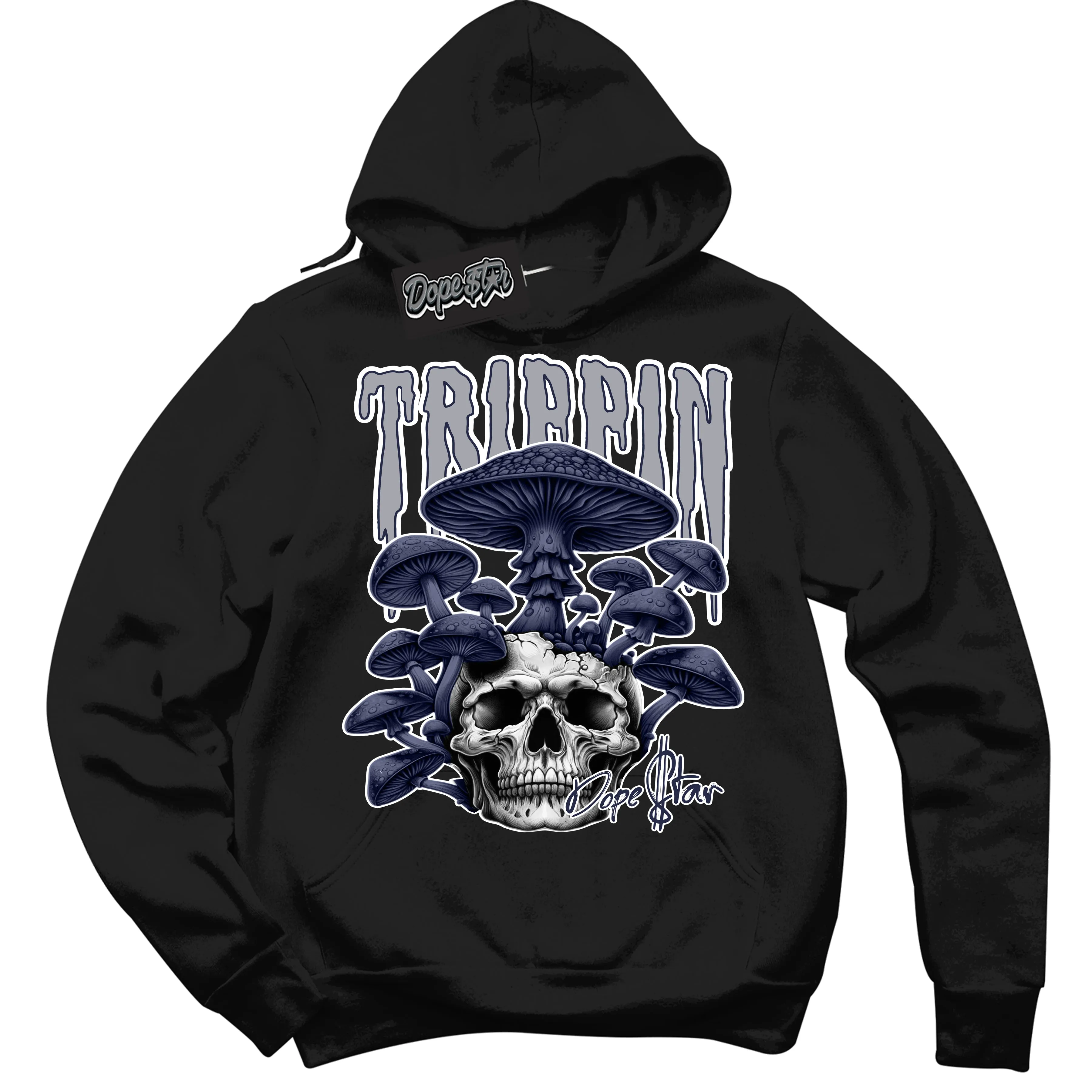 Wolf Grey Midnight Navy 1s Sneaker Hoodie Trippin Graphic