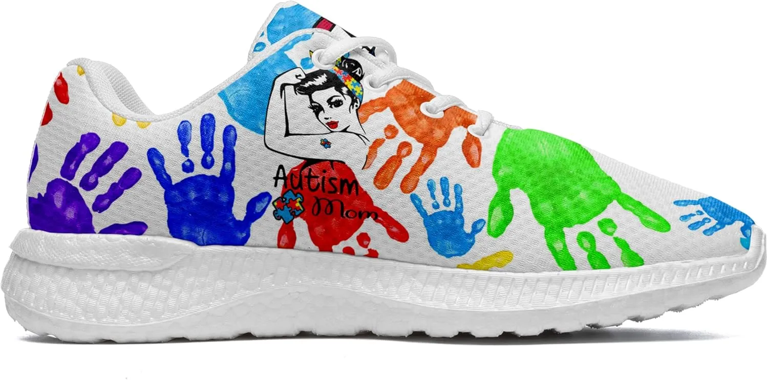 Women Casual Shoes,Autism Awareness Sneaker Slide On Comfort Lightweight Athletic Casual Tennis Gym Sneakers for Women